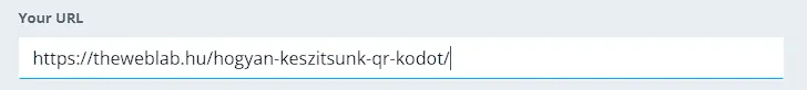 URL-cím megadása a QRCode Monkey „Your URL” mezőjében